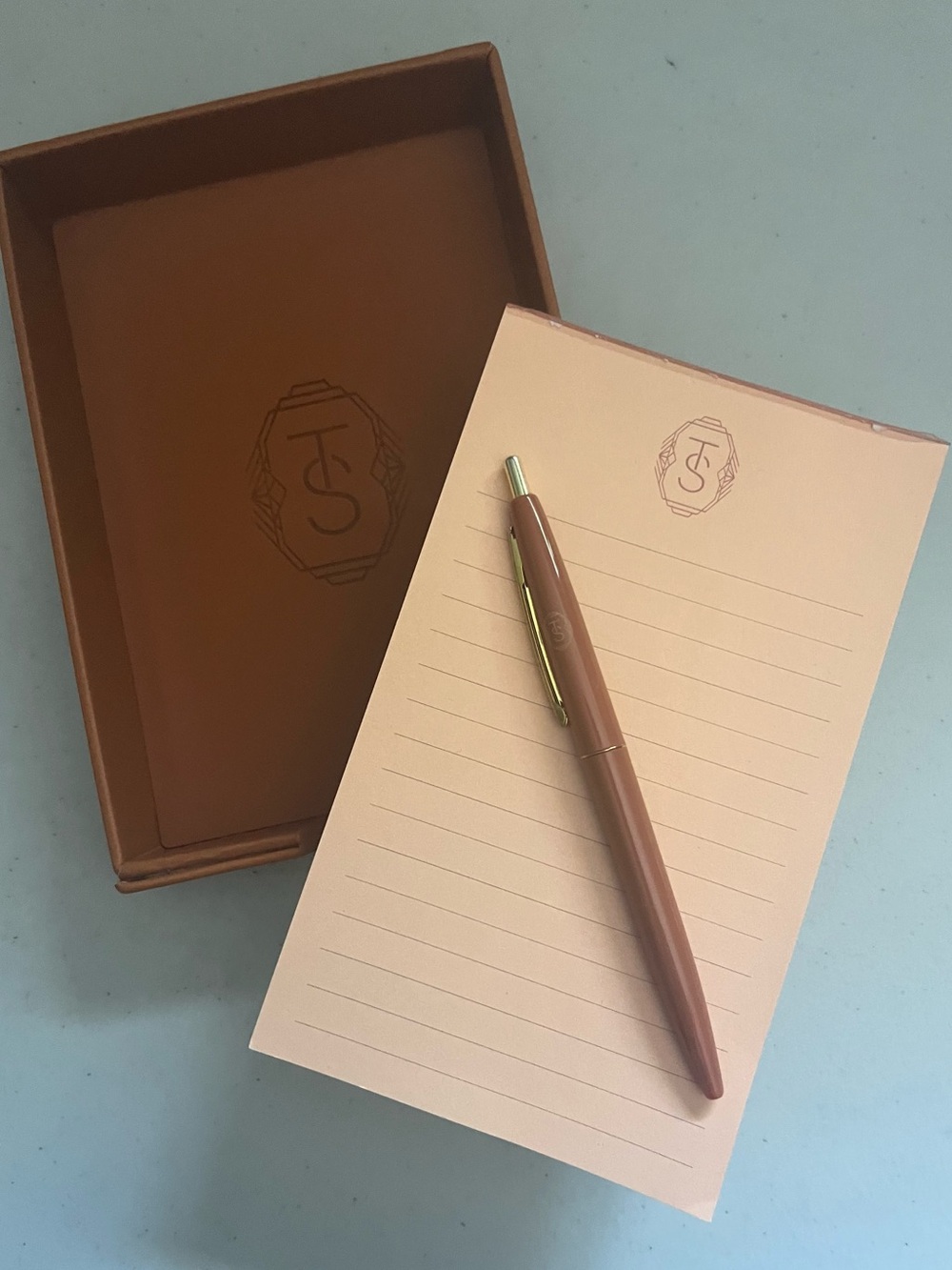 Taylor Swift Pen Notepad Set Leather Tray TS Monogram Logo